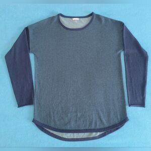 Smartwool Wool blend Colorblock Blue Green Sweater Long Sleeve Crew Neck Women L